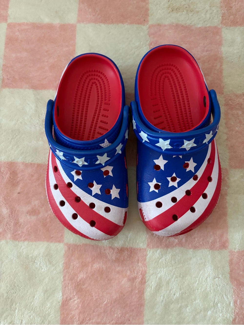 Kids Star-Spangled Slip-On Crocs in Red, White & Blue